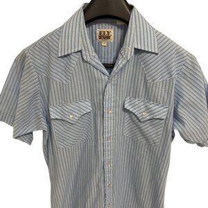Men’s Ely Cattleman Western Short Sleeve Shirt Pearl Snap Button Up Medium